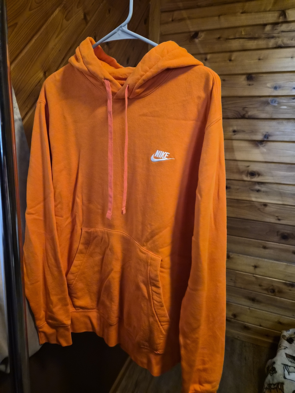 Nike Orange Men's Hoodie with White Swoosh